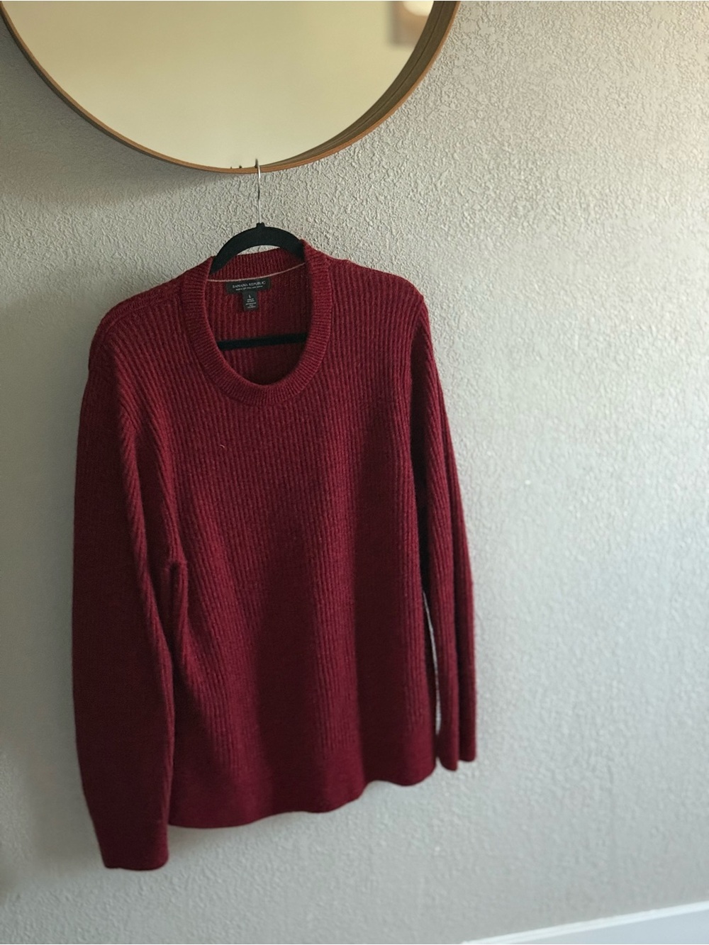 Banana Republic Ribbed Crewneck Sweater - Burgundy
